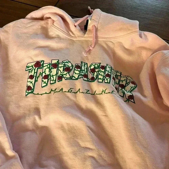 Thrasher pink roses hoodie small - Picture 3 of 4